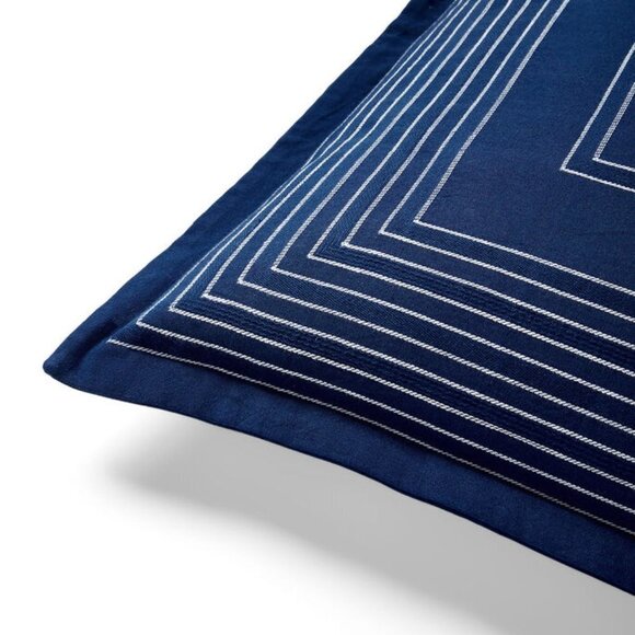 NWT - Ralph Lauren Home Blue and White Shelbourne Euro Sham - Picture 2 of 7